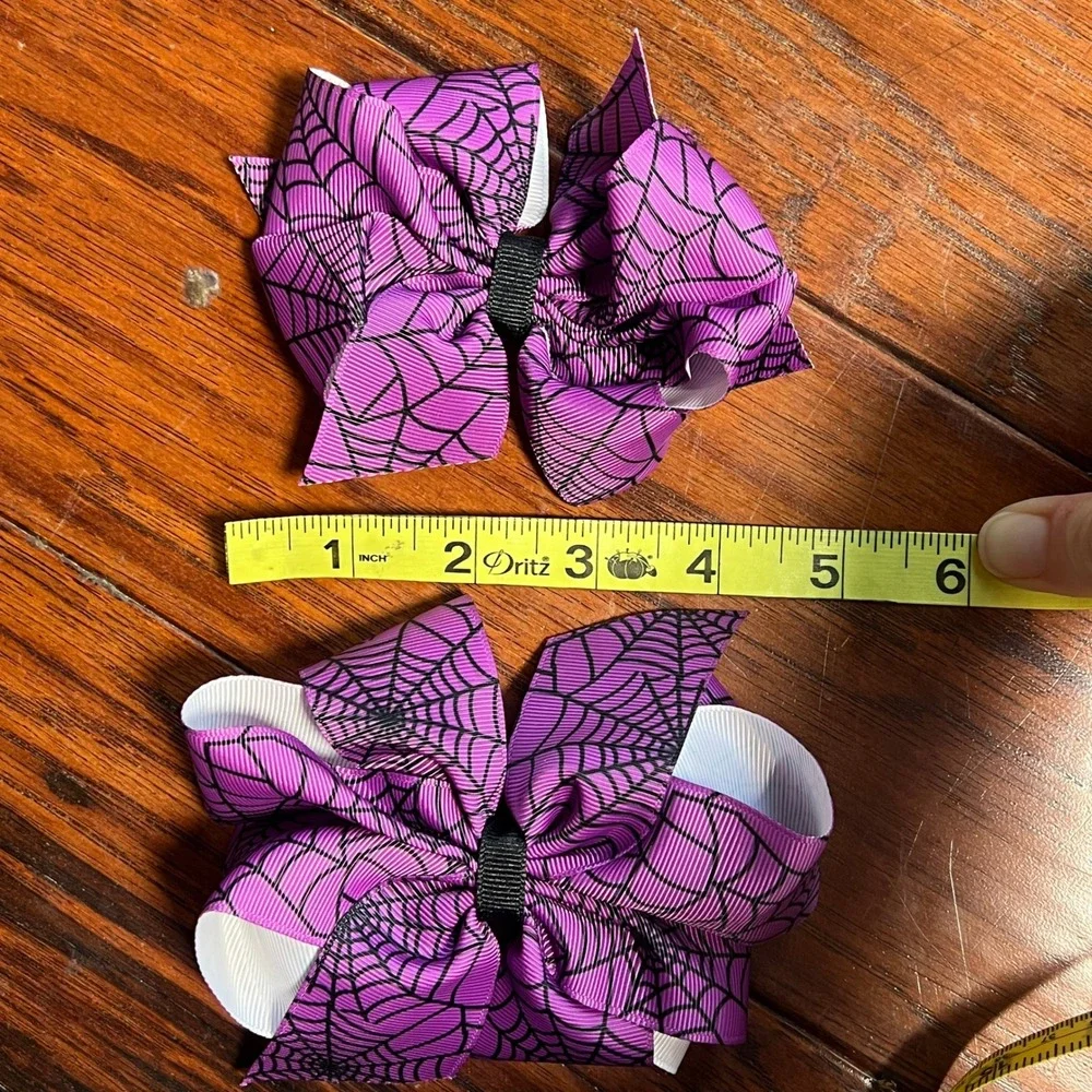 Halloween Hairbow Bundle, Ribbon Hair‎ Clips for Girls, Fall Hair Accessories